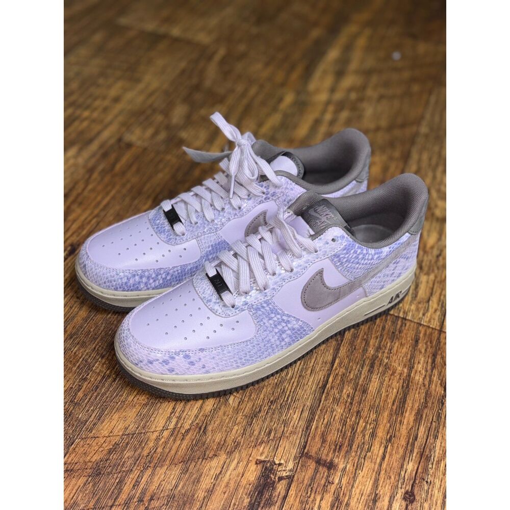 Nike Air Force 1 '07 LV8 Purple Snakeskin Men's Low Top Sneakers - Picture 3 of 8